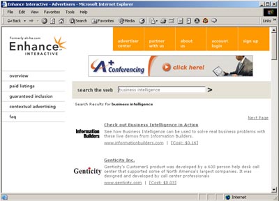 Logo enhance listings on Enhance's search network